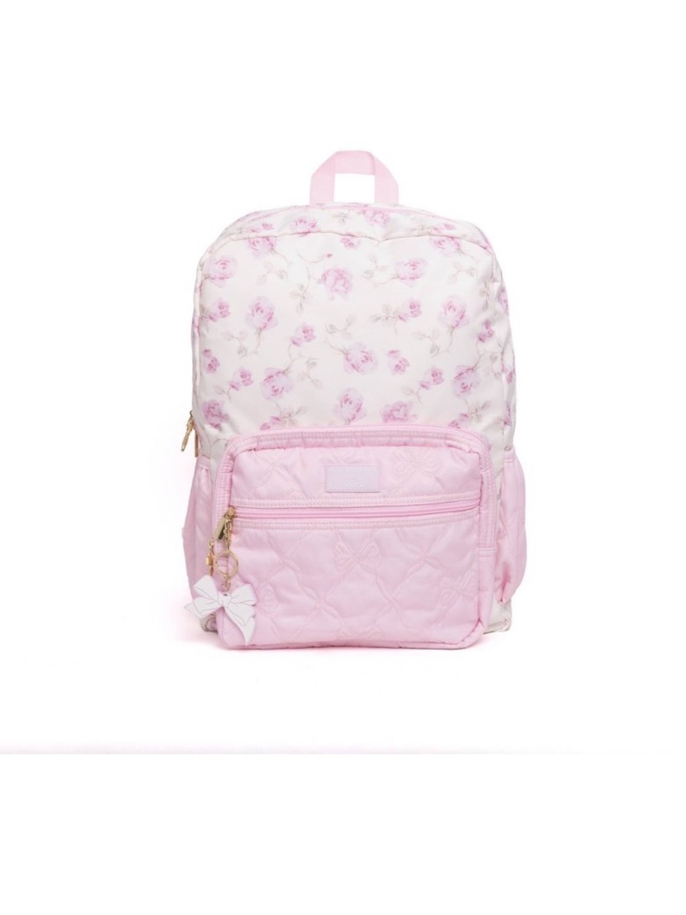 LoveShackFancy Pink Floral Quilted Kids Backpack